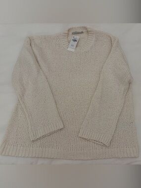 Abercrombie & Fitch Cream Knit Crewneck Sweater
